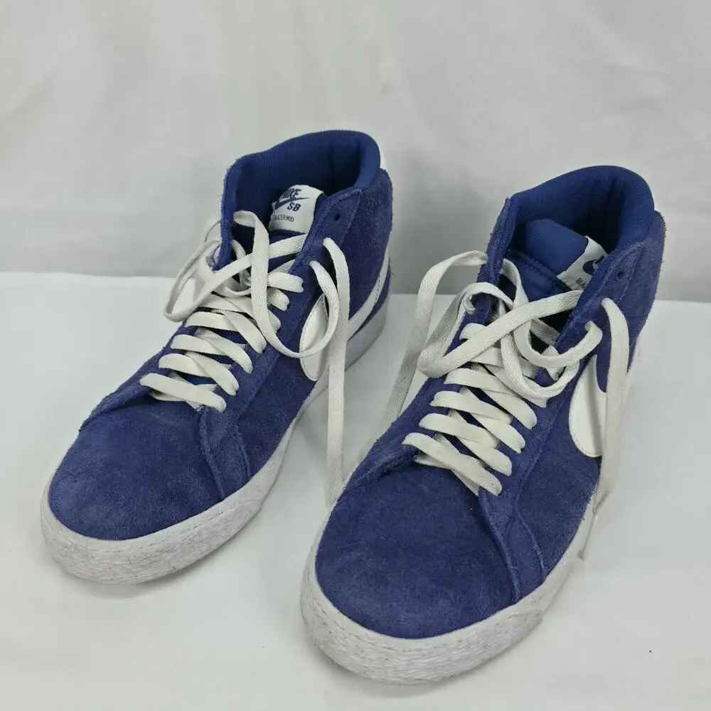 Nike SB Blazer Mid Mens US 8 Game Royal White Suede Skate Shoes Streetwear